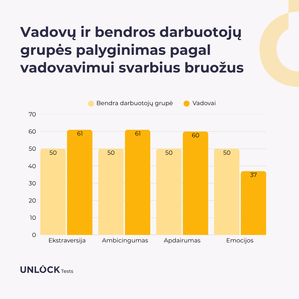 Asmenybės bruožai Unlock Asmenybės testo ataskaitoje